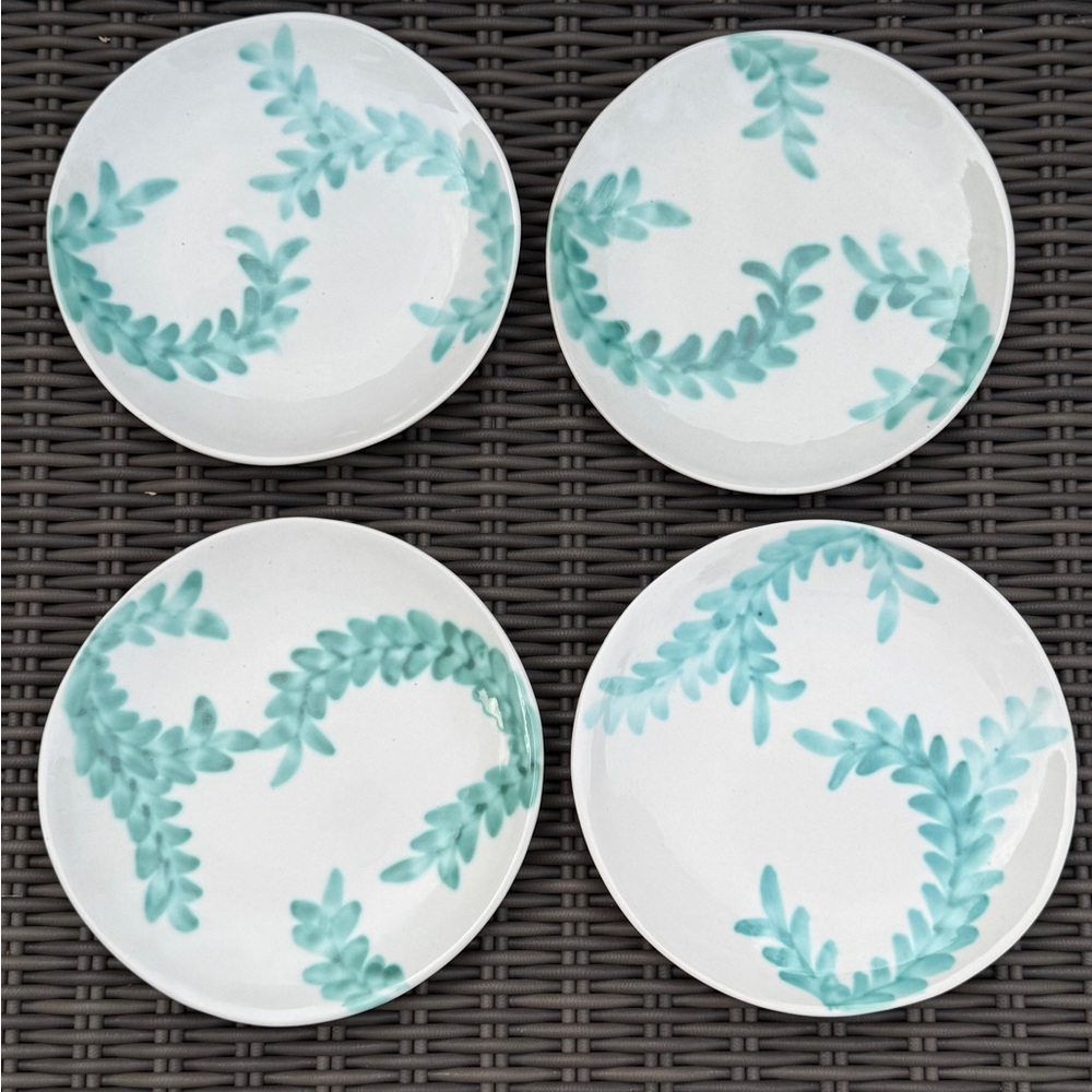 Frontgate Side Plates (4) Botanical Handmade Side Plates - NWT